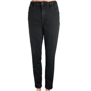 Nicole Miller Women's Denim Black Solid High Rise Stretch Slim Leg Jeans Size 14